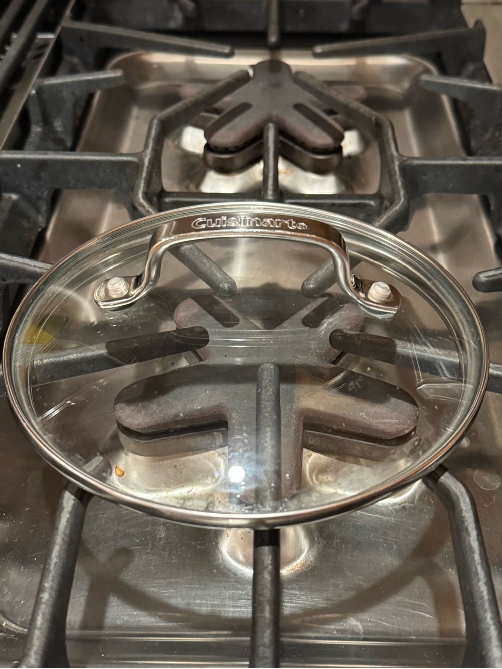 Cuisinart Clear Glass Replacement Small Lid 6.25” with Stainless Handle - Clear